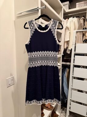 Shoshanna Navy Knit Dress L